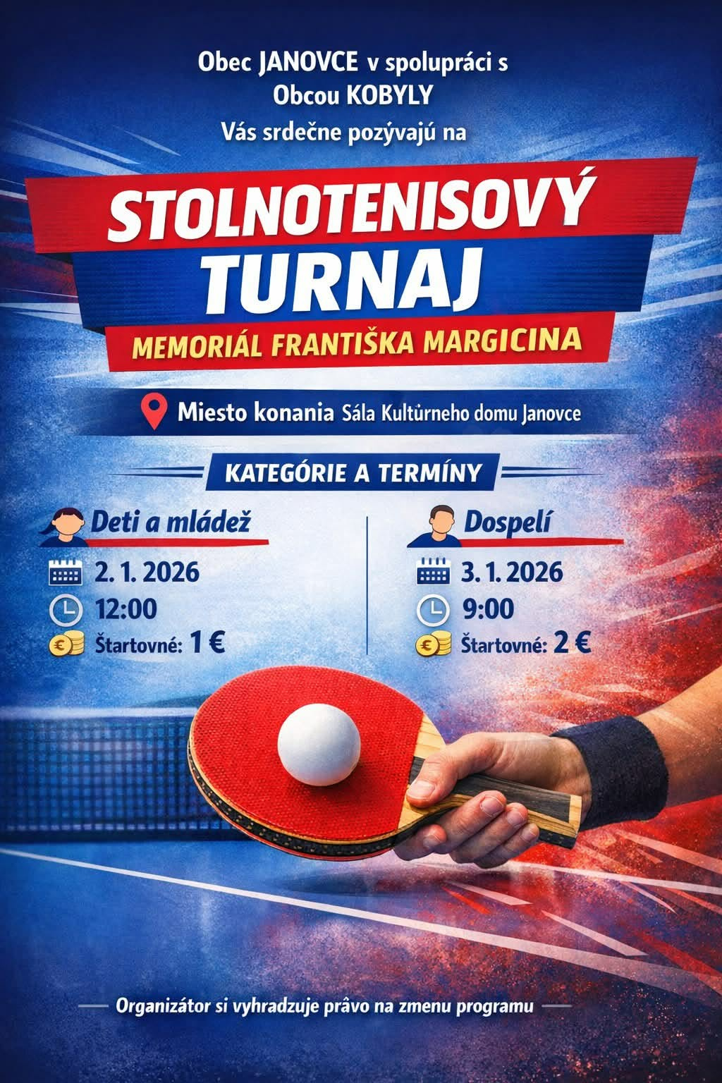 Stolnotenisový turnaj 2026