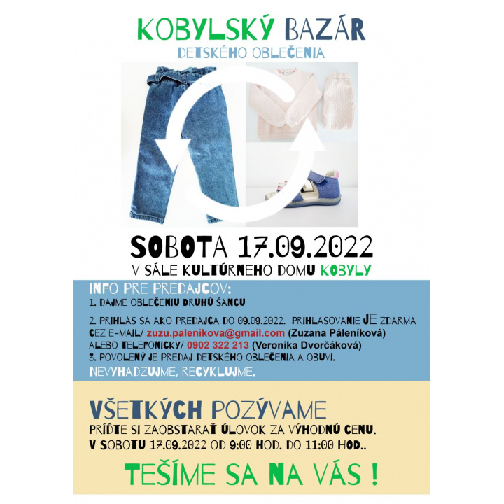 Kobylský bazár detského oblečenia - 17.9.2022