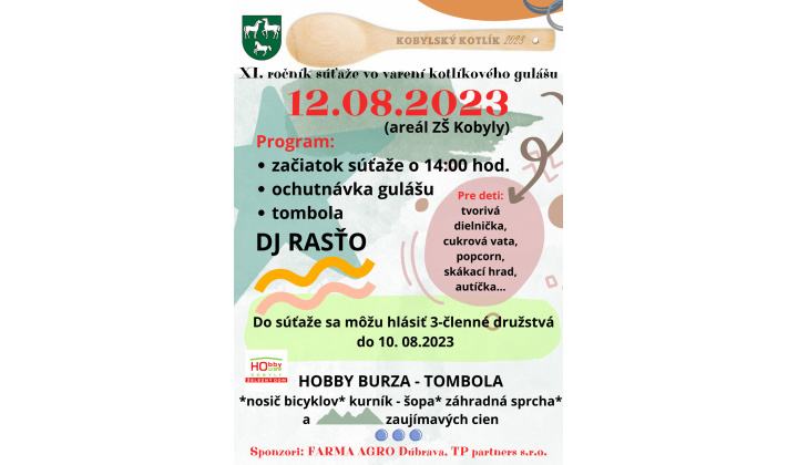 XI. ročník súťaže vo varení kotlíkového guľášu - AKTUALIZÁCIA